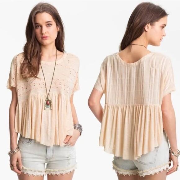 Free People Sweetheart Eyelet Blouse - Picture 1 of 9